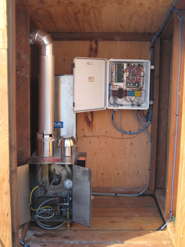 Generator and equipment doors open.