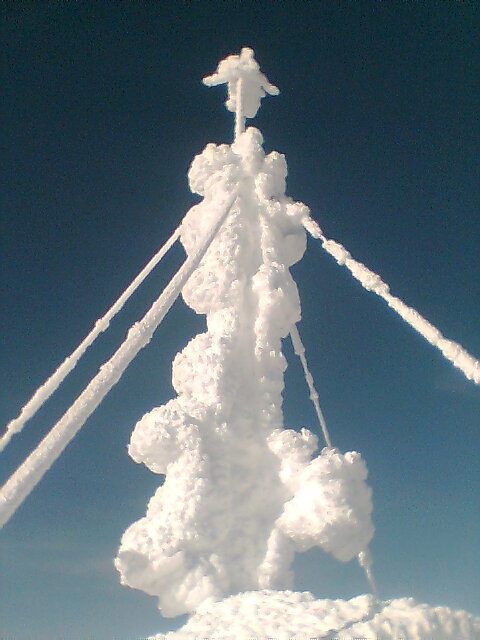 Apex site covered in ice.