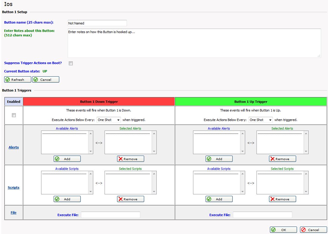 RMS-300 button 1 Setup RMS-300 button 1 Setup